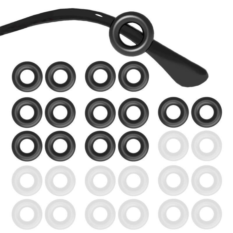 SMARTTOP 14 pairs Eyeglass Ear Grips Sleeve Holder-Eyeglasses Ear Hooks-Comfort Anti-Slip glasses ear grip-For Kids and Adults Sunglasses, Reading Glasses,Sport Eyewear(Black&Clear) - Image 1